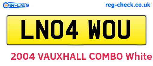 LN04WOU are the vehicle registration plates.