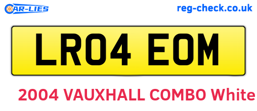 LR04EOM are the vehicle registration plates.