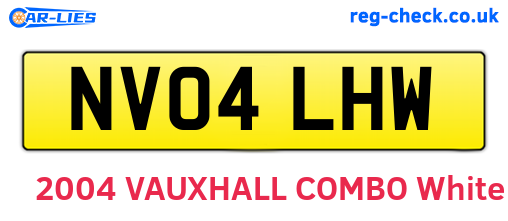 NV04LHW are the vehicle registration plates.