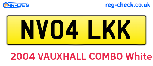 NV04LKK are the vehicle registration plates.