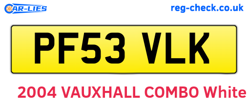 PF53VLK are the vehicle registration plates.