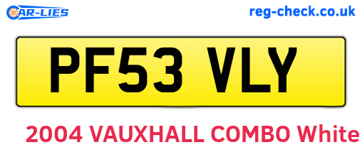 PF53VLY are the vehicle registration plates.