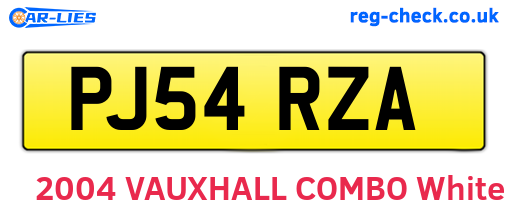 PJ54RZA are the vehicle registration plates.