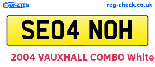 SE04NOH are the vehicle registration plates.