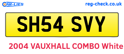 SH54SVY are the vehicle registration plates.
