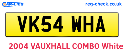 VK54WHA are the vehicle registration plates.