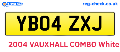 YB04ZXJ are the vehicle registration plates.