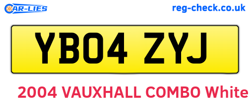 YB04ZYJ are the vehicle registration plates.
