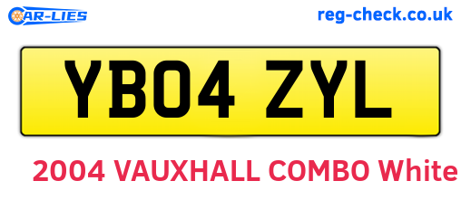 YB04ZYL are the vehicle registration plates.