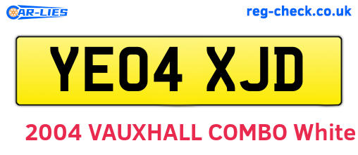 YE04XJD are the vehicle registration plates.