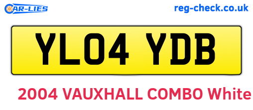 YL04YDB are the vehicle registration plates.