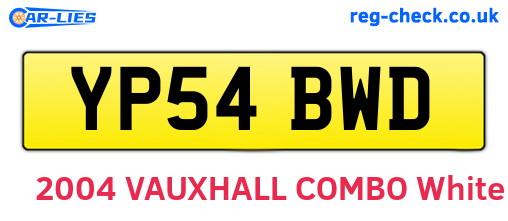 YP54BWD are the vehicle registration plates.