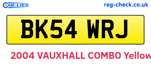 BK54WRJ are the vehicle registration plates.
