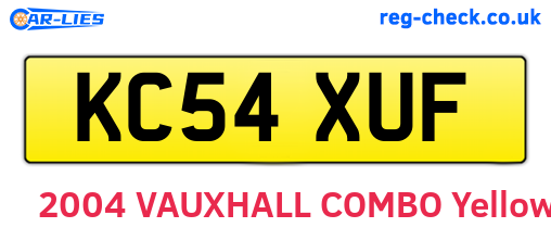KC54XUF are the vehicle registration plates.