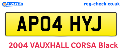 AP04HYJ are the vehicle registration plates.