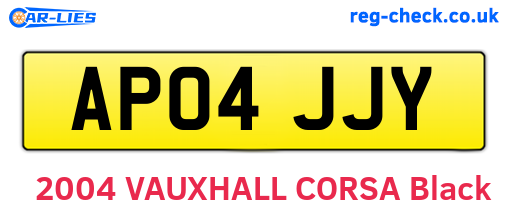 AP04JJY are the vehicle registration plates.