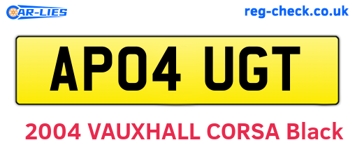 AP04UGT are the vehicle registration plates.