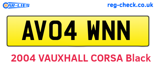 AV04WNN are the vehicle registration plates.