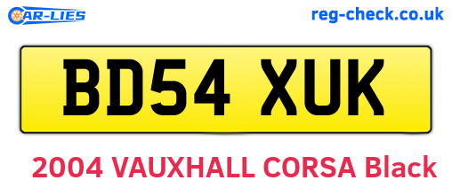 BD54XUK are the vehicle registration plates.
