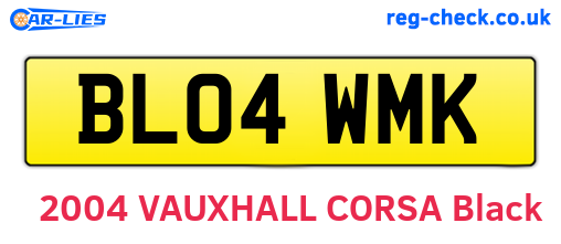 BL04WMK are the vehicle registration plates.