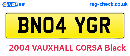 BN04YGR are the vehicle registration plates.
