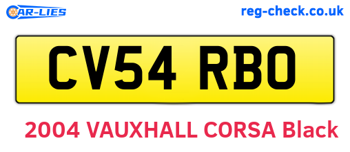 CV54RBO are the vehicle registration plates.