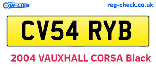 CV54RYB are the vehicle registration plates.