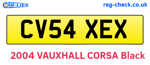 CV54XEX are the vehicle registration plates.
