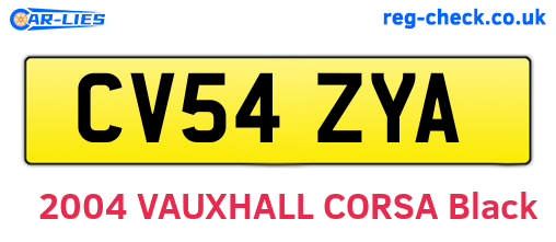 CV54ZYA are the vehicle registration plates.