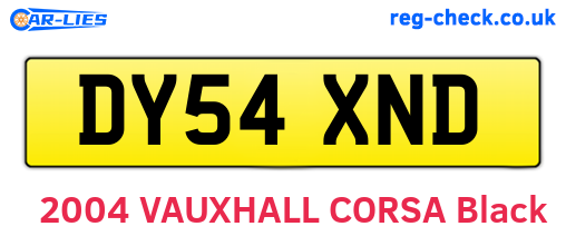 DY54XND are the vehicle registration plates.