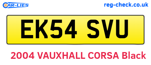EK54SVU are the vehicle registration plates.