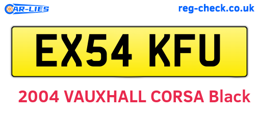EX54KFU are the vehicle registration plates.