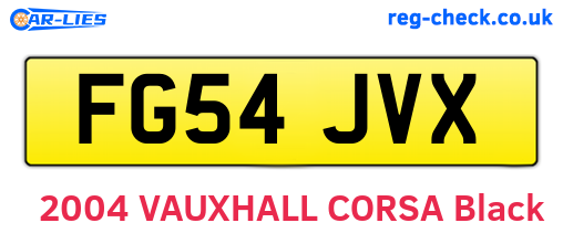 FG54JVX are the vehicle registration plates.