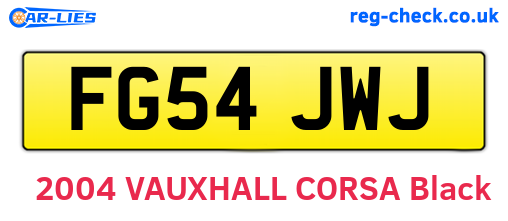 FG54JWJ are the vehicle registration plates.