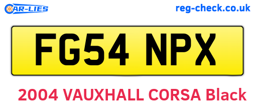 FG54NPX are the vehicle registration plates.