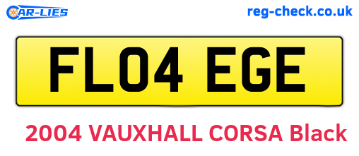 FL04EGE are the vehicle registration plates.