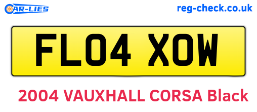 FL04XOW are the vehicle registration plates.