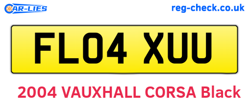 FL04XUU are the vehicle registration plates.