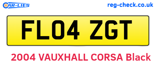 FL04ZGT are the vehicle registration plates.