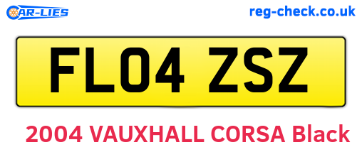 FL04ZSZ are the vehicle registration plates.