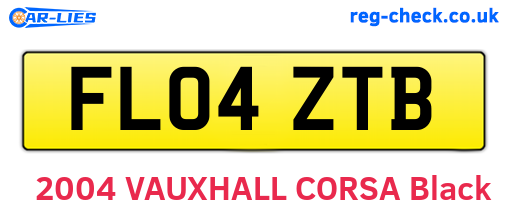 FL04ZTB are the vehicle registration plates.