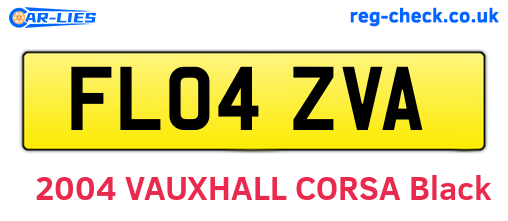 FL04ZVA are the vehicle registration plates.