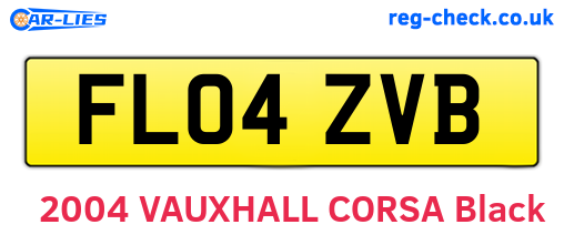 FL04ZVB are the vehicle registration plates.