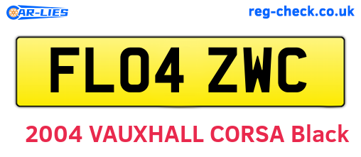 FL04ZWC are the vehicle registration plates.