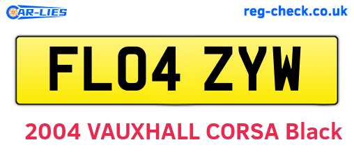 FL04ZYW are the vehicle registration plates.