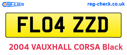 FL04ZZD are the vehicle registration plates.