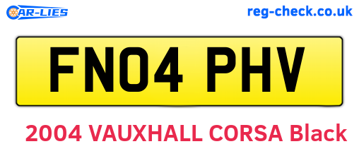 FN04PHV are the vehicle registration plates.