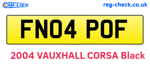 FN04POF are the vehicle registration plates.