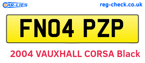 FN04PZP are the vehicle registration plates.