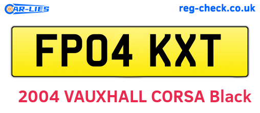 FP04KXT are the vehicle registration plates.